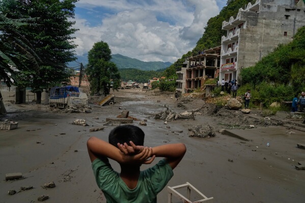 Overstromingsschade in Nepal